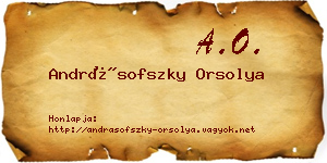 Andrásofszky Orsolya névjegykártya